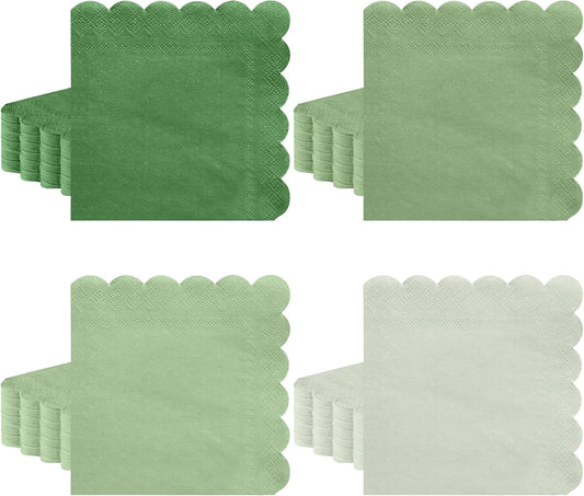 120 Pack Sage Green Cocktail Napkins - Elegant & Eco-Friendly!