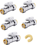 EFIELD Push Fit 1/4 Turn Straight Stop Valve 1/2 in Push x Push - Pack
