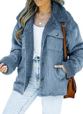 Dokotoo Corduroy Sherpa Jacket for Women - Warm Winter Coat