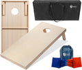 Cornhole Boards 4ft x 2ft Solid Wood Set with LED Ring Lights