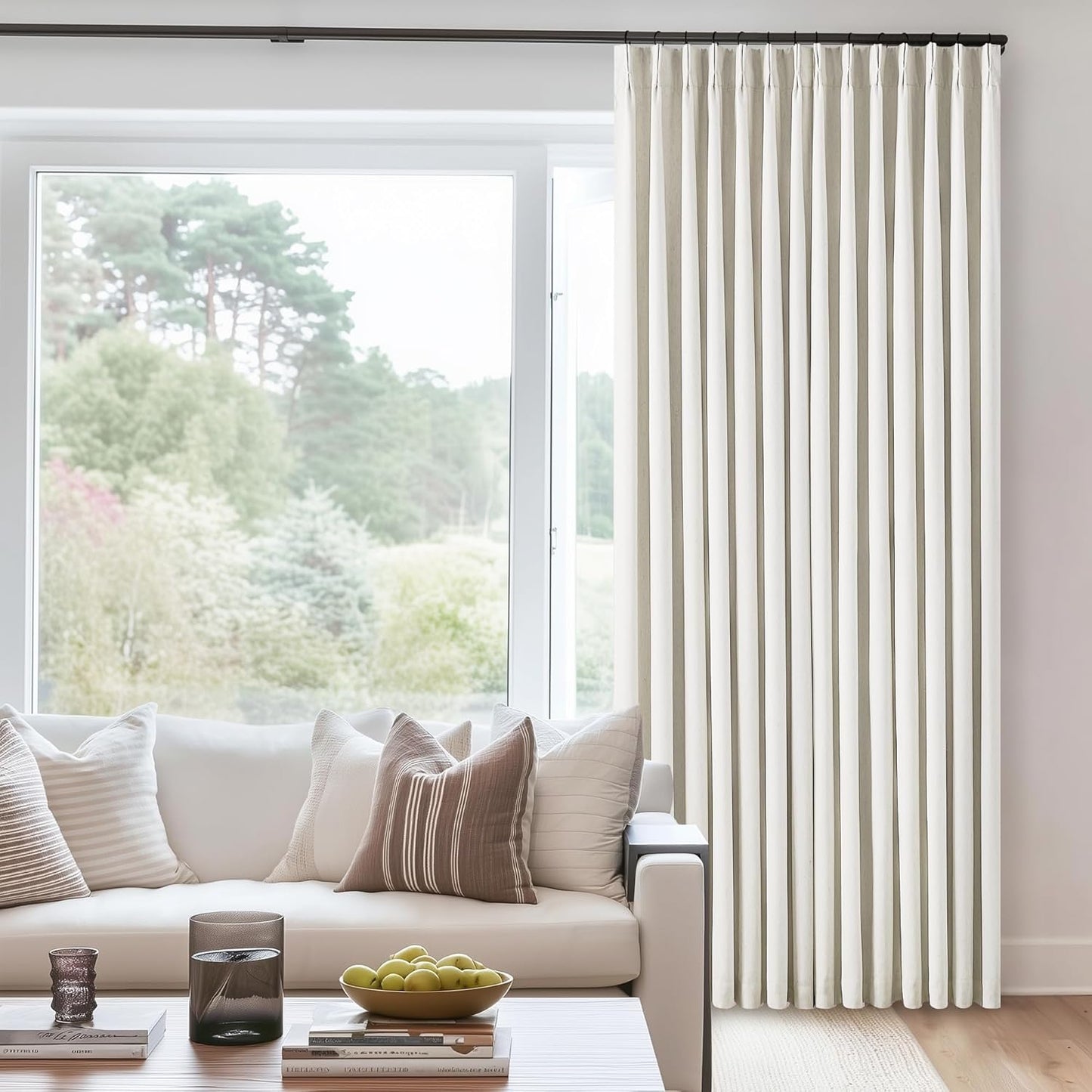 Natural Cream Linen Black Out Curtains for Elegant Living Spaces