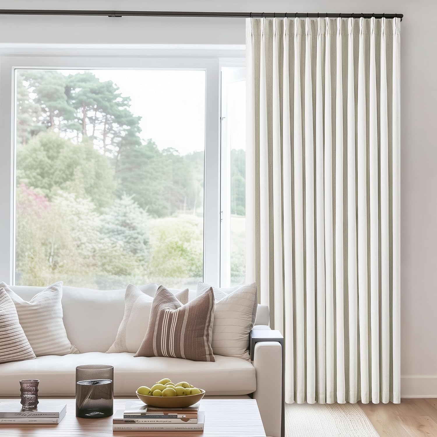 Natural Cream Linen Black Out Curtains for Elegant Living Spaces