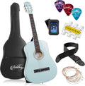38-in Beginner Acoustic Guitar Package Light Blue - Starter Kit