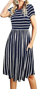 Simier Fariry Women's Midi Casual Dress with Pockets - Teacher