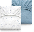Muslin Standard Fitted Crib Sheets 52x28 2-Pack - Durable Soft Cotton