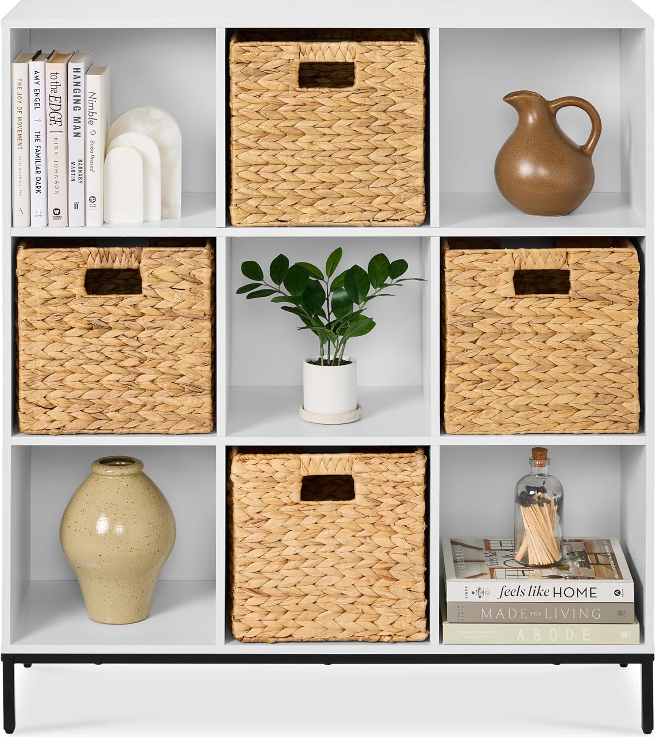9-Cube Bookshelf Organizer for Living Room and Office Use