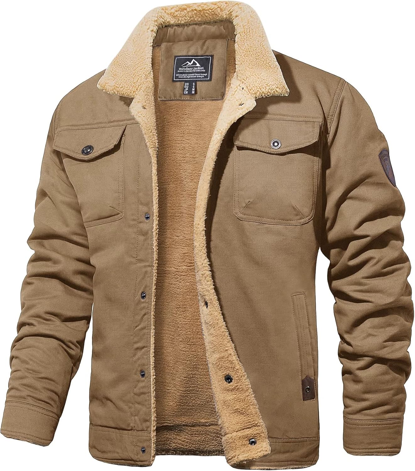 MAGCOMSEN Men's Winter Jacket with Sherpa Lining for Warmth