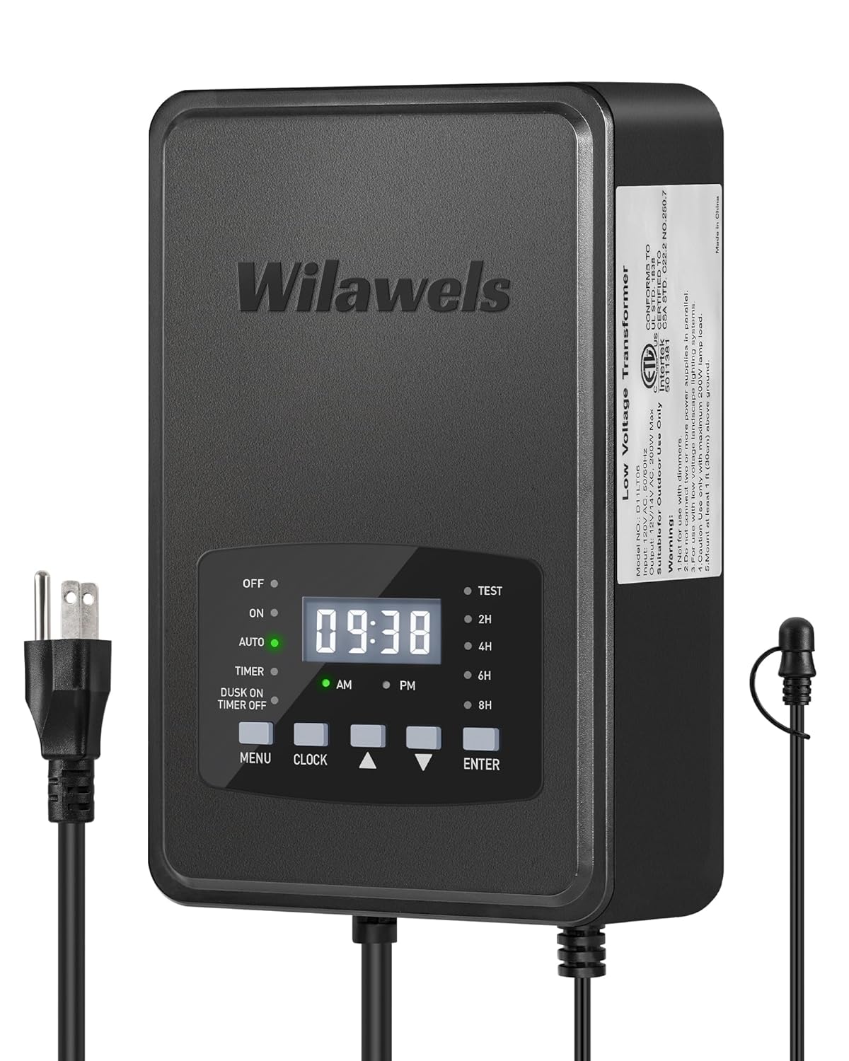 200W Low Voltage Landscape Transformer with Timer and Sensor