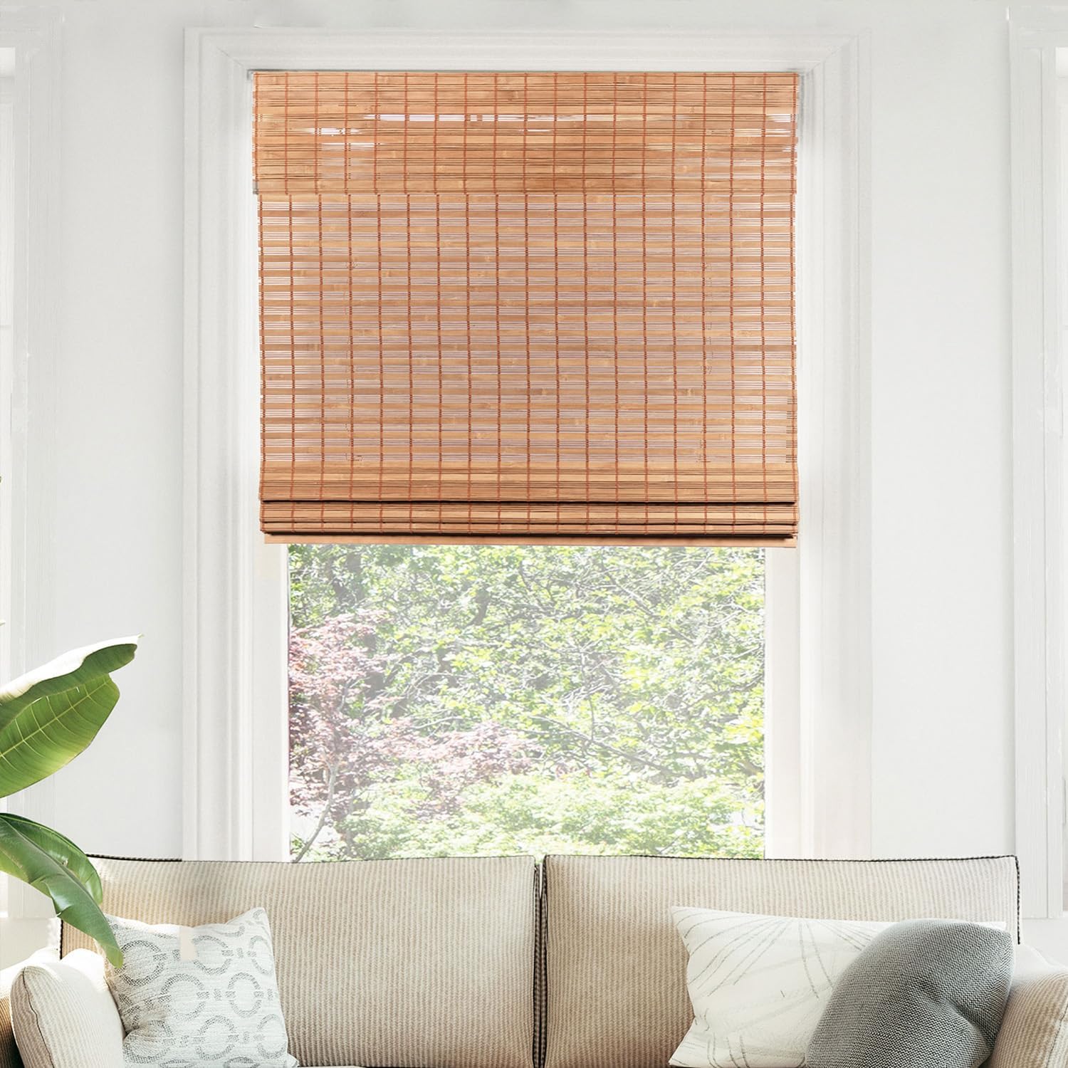 Chicology Bamboo Roman Shades - Premium Light Filtering Blinds