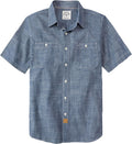 Dubinik Mens Short Sleeve Chambray Button Down Shirt - Lightweight are