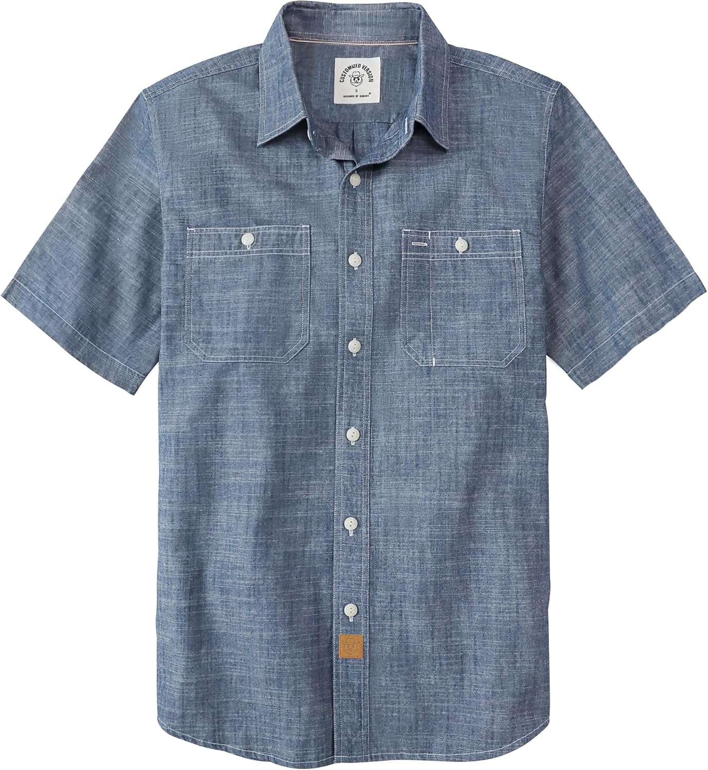 Dubinik Mens Short Sleeve Button Down Chambray Work Shirts