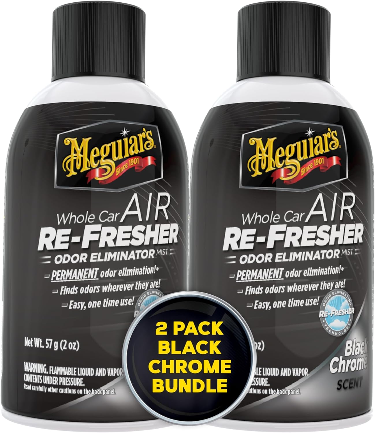 Odor-Eliminating Black Chrome Scent Spray Duo