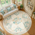 jinchan Round Rug 7ft Area Rug Vintage Floral Distressed Design