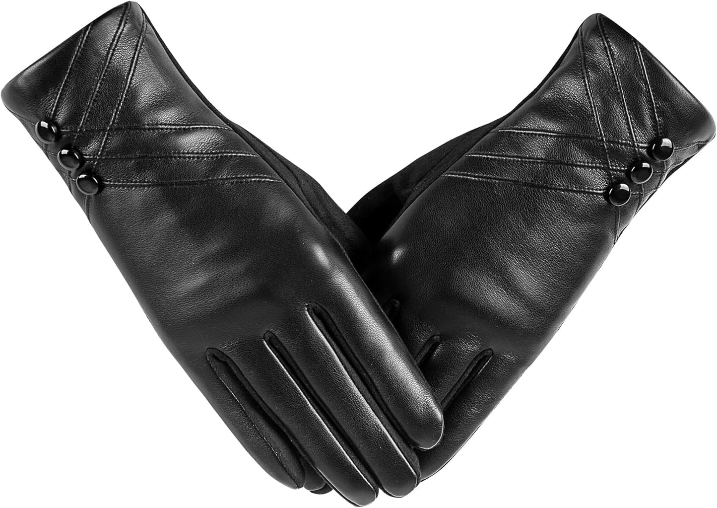 Touchscreen Winter Leather Gloves for Women