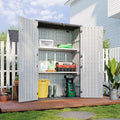 Aoxun White Resin Outdoor Storage Shed with 2 Shelves & Floor
