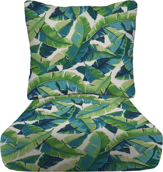 Deep Seating Cushion Set with Pillow Back for Outdoor Chairs