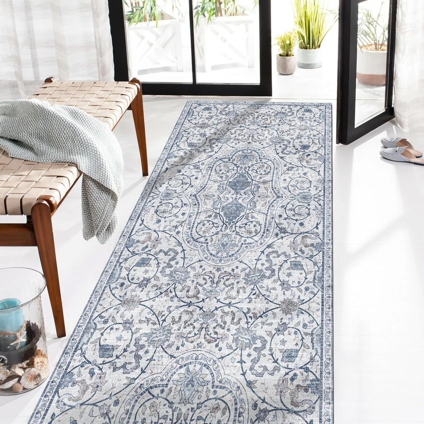 Area Floor Mat for Home - Waterproof Vintage Print Rug 3ftx5ft