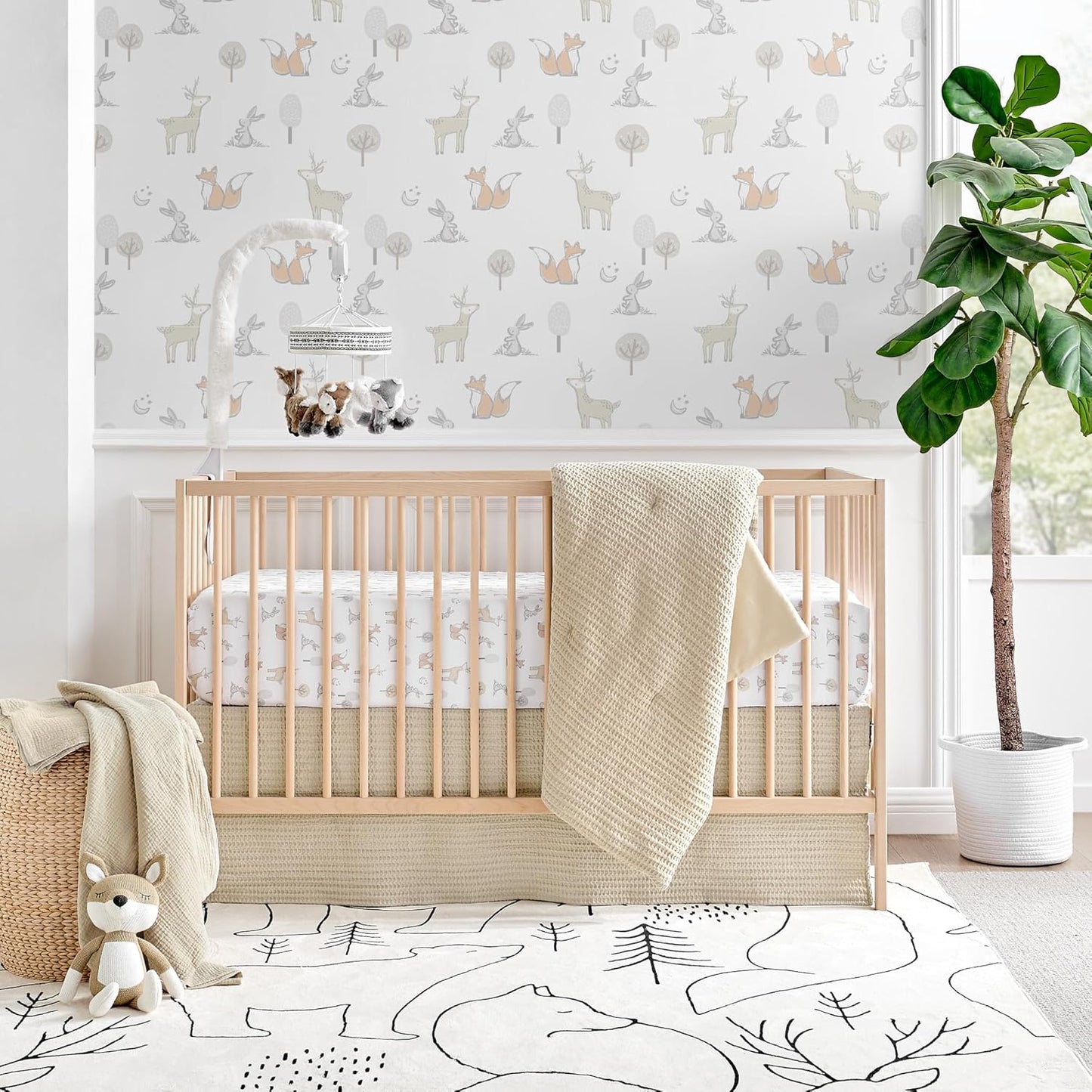 Mills Waffle Crib Bed Set - Taupe Baby Nursery Essentials