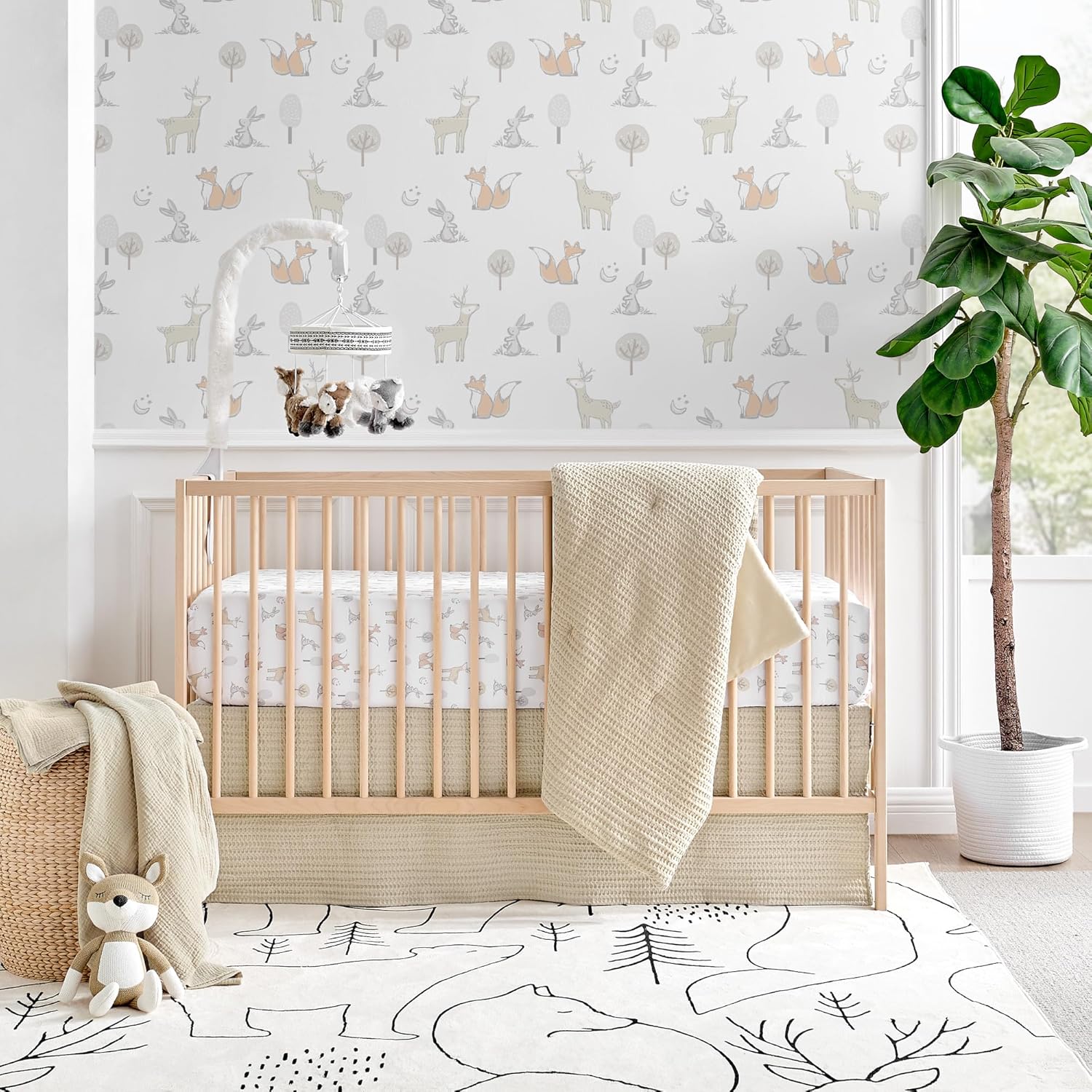 Mills Waffle Crib Bed Set - Taupe Baby Nursery Essentials