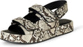 Women's Adjustable Triple Strap Flat Platform Sandal - Comfortable Fit