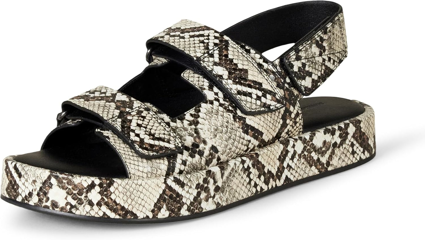 Adjustable Triple Strap Flat Platform Sandal for Women
