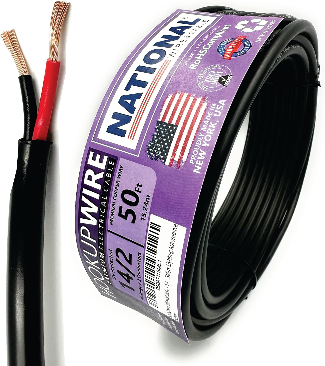 NATIONAL Wire & Cable 14 AWG 2-Conductor Premium Copper Wire