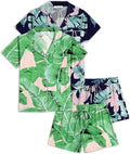 Ekouaer 2 Pack Womens Pajamas Set Button Down Short Sleeve