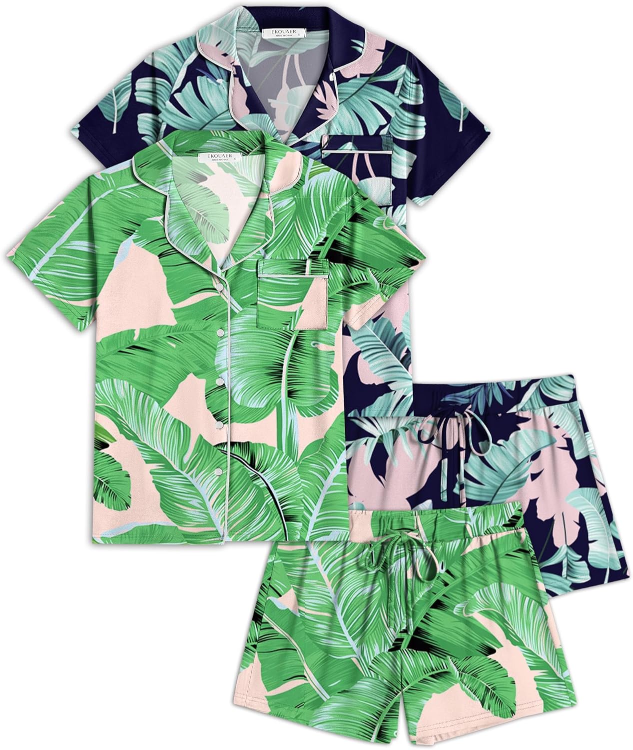 Ekouaer 2 Pack Womens Pajamas Set for Ultimate Comfort