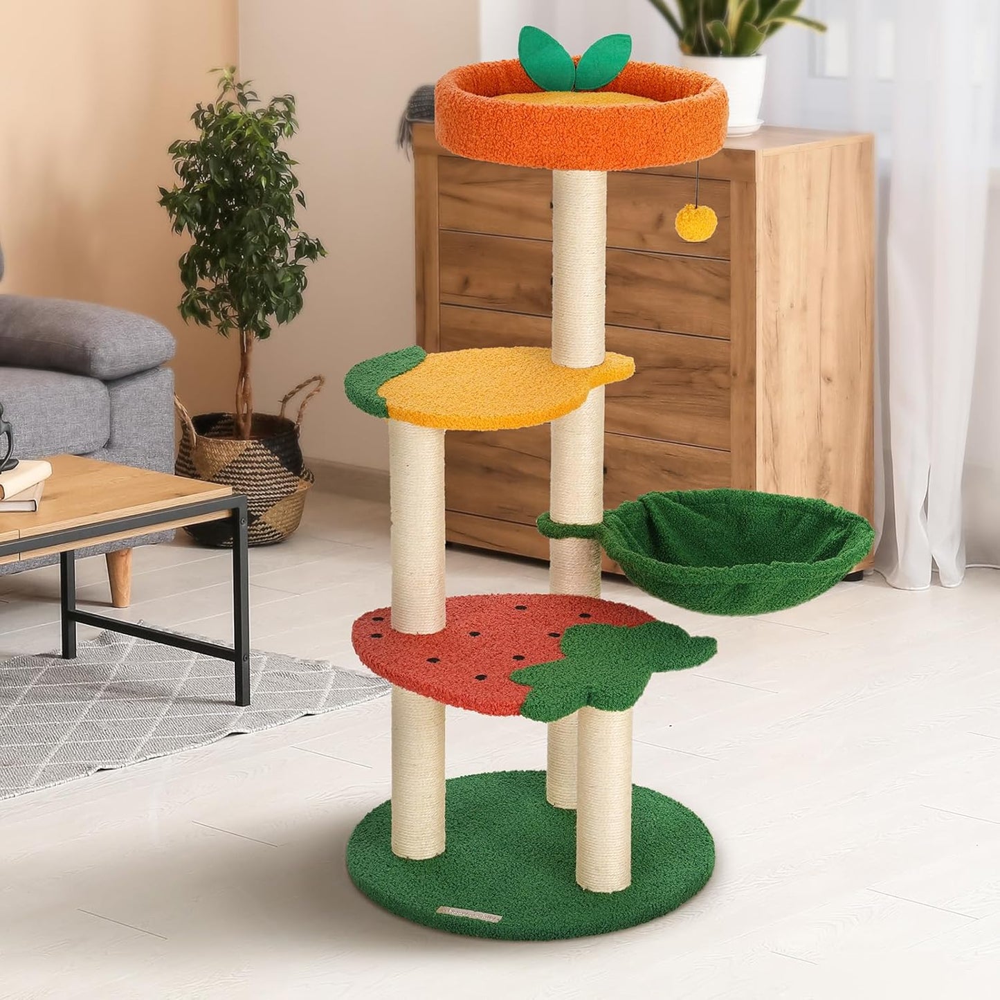 Happy & Polly Cute Cat Tree - 40.5in Fruit World Cat Tower