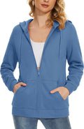 Women's Fleece Lined Full Zip Hoodie Jacket - Cozy Layer