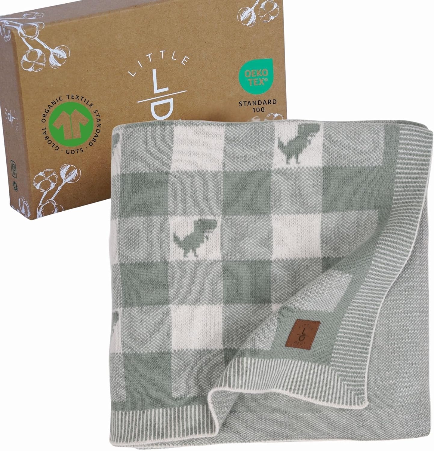 Gender-Neutral Checkered Baby Blanket in Organic Cotton 30x40