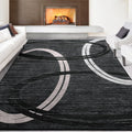 Kimicole Large Modern 5x8 Area Rug - Grey Abstract Geometric Accent