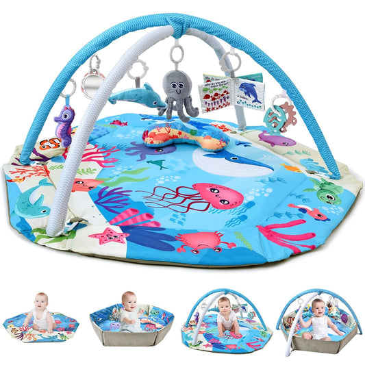 Baby Gym Play Mat for Sensory Exploration and Motor Skills