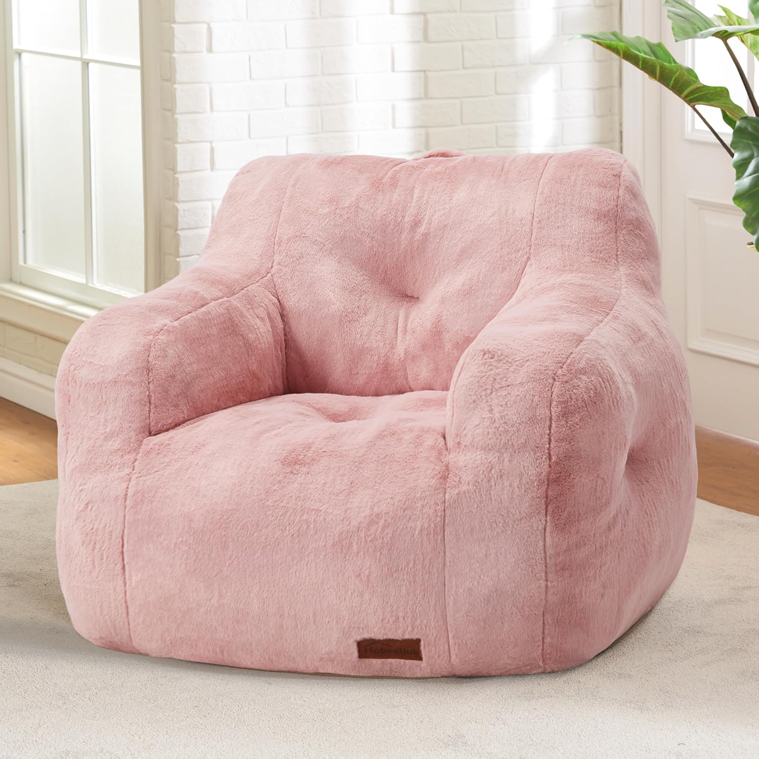 Cozy Armchair Bean Bag - Pink Furry Comfort