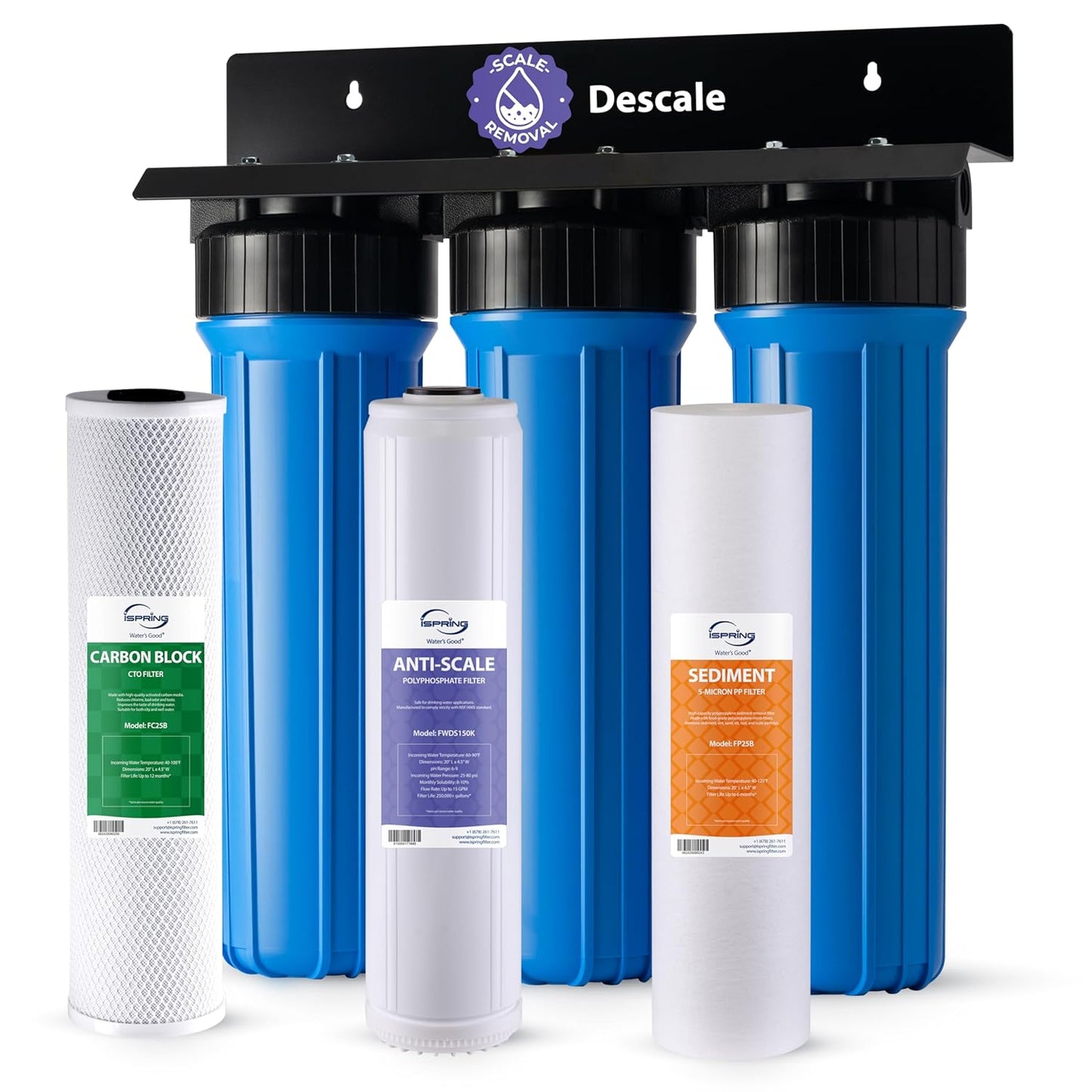 iSpring Anti-Scale Whole House Water Filter System for Clean Water