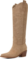 VIMISAOI Cowboy Boots for Women Knee High Wide Calf - Embroidered