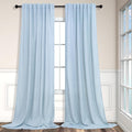 Light Blue Curtains 96 in Long Pale Blue Linen Blend Panels - Light