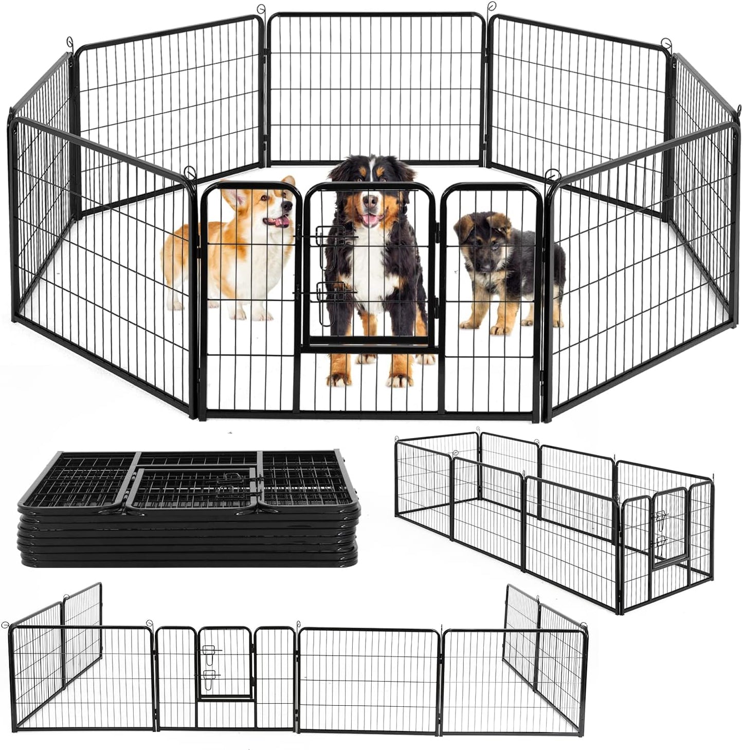 BestPet Dog Playpen 24 Inch Heavy Duty Metal Exercise Pen