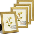 8x10 Picture Frame Set of 4 - Vintage Farmhouse Frames with Mats