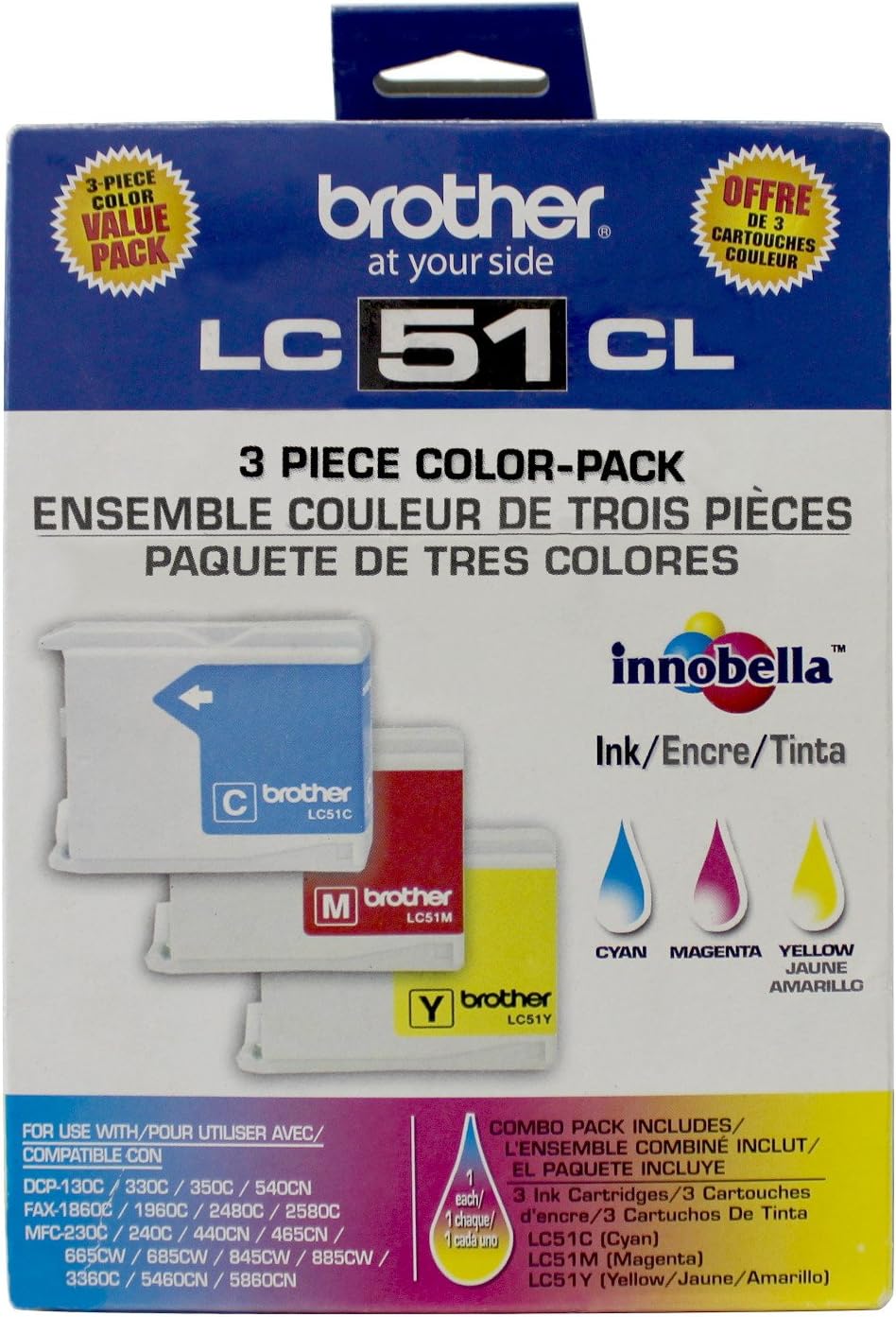 Brother Genuine LC-513PKS Color Ink Cartridges for Vibrant Prints