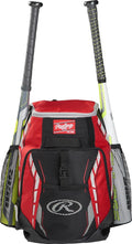 Rawlings R400 Baseball & Softball Backpack Equipment Bag - Portable