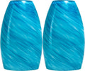 Blue Glass Pendant Light Shade 2 Pack - Hand-Blown Seascape