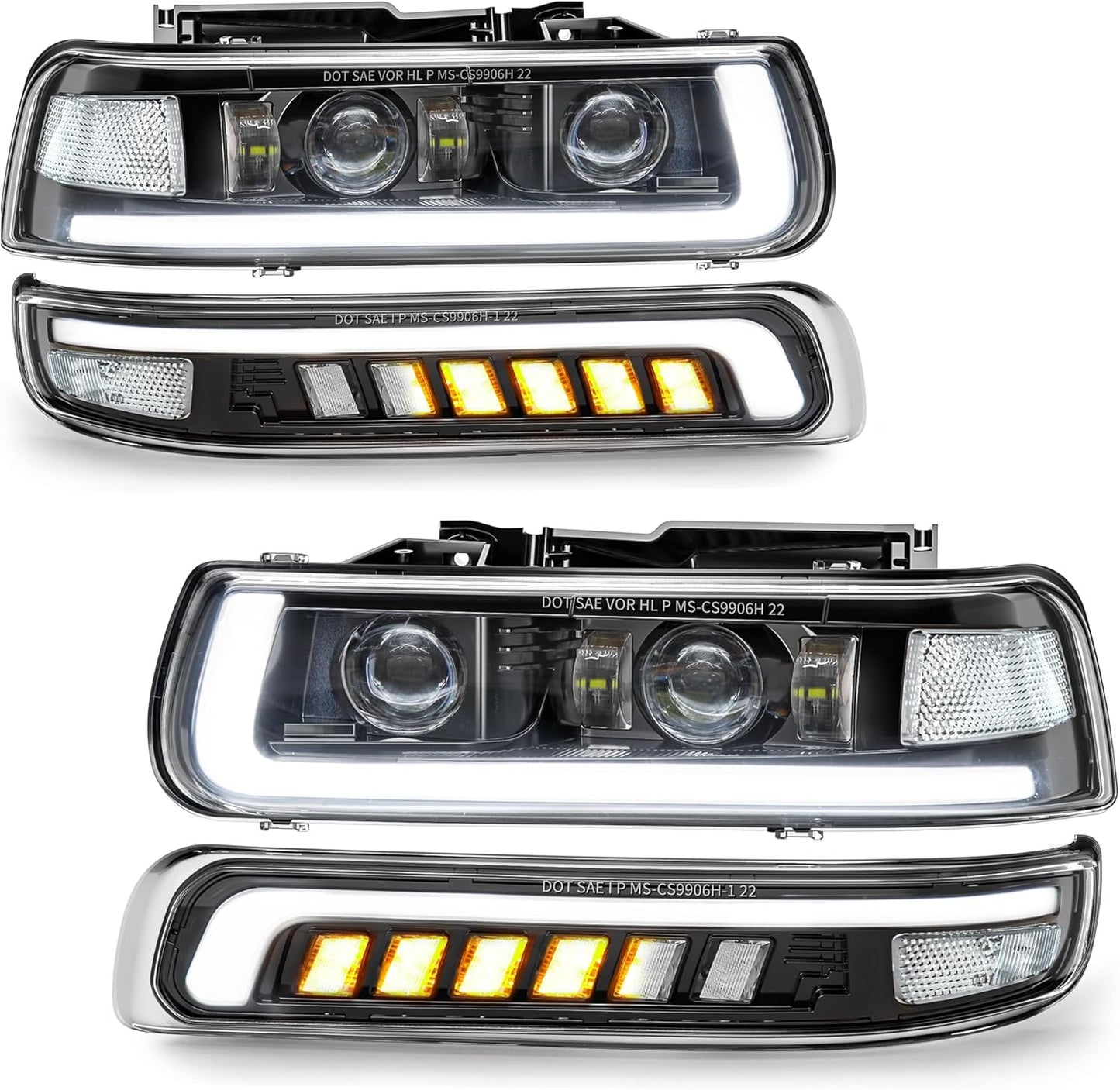 LED Headlights Assembly for 1999-2006 Chevy Silverado & Tahoe
