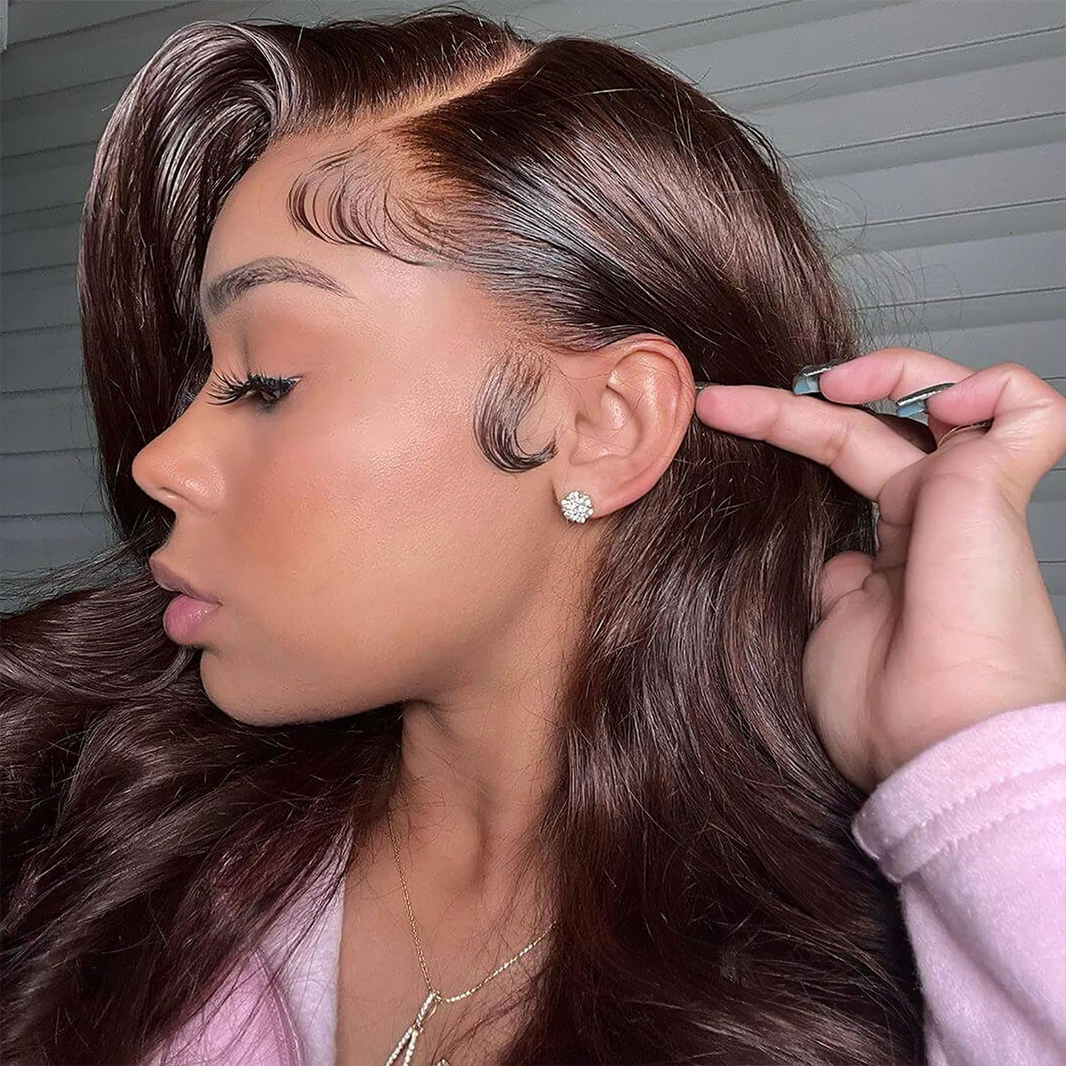 Chocolate Brown Lace Front Wig 26 Inch Body Wave for Women