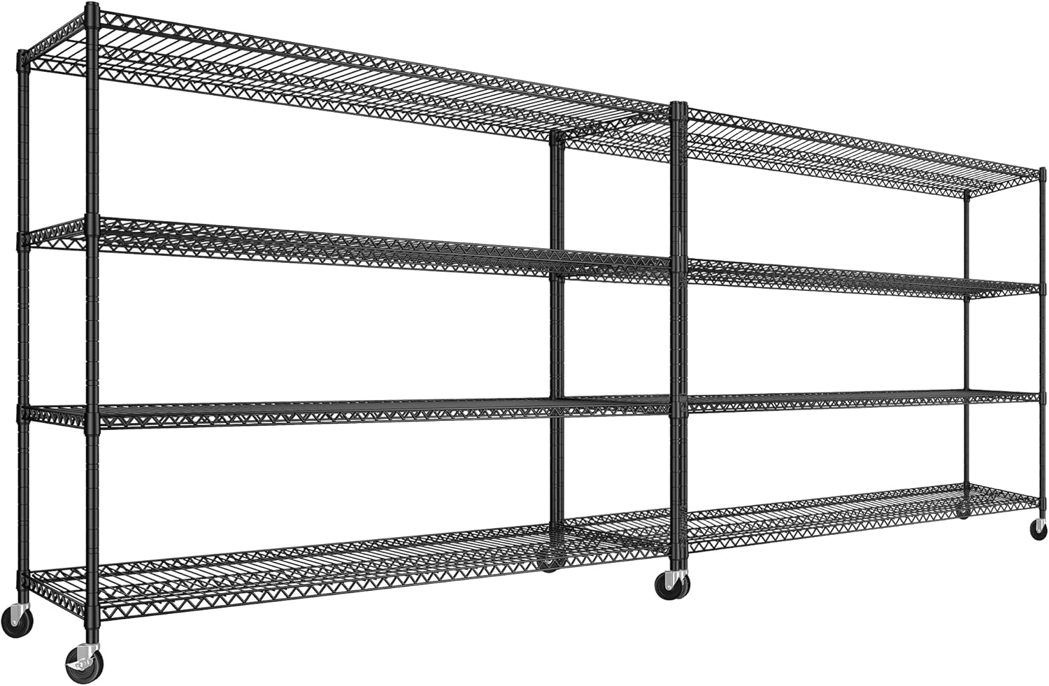 Heavy Duty 60ft'W Storage Shelves with Wheels for Versatile Use
