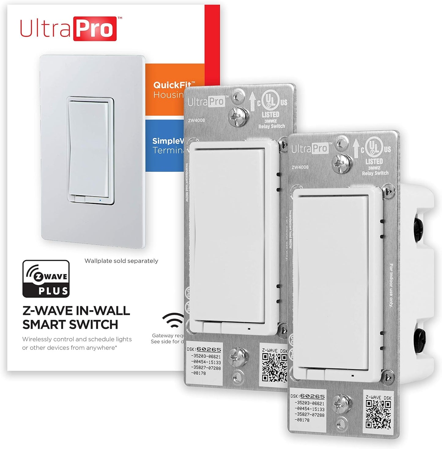 UltraPro Z-Wave Smart Rocker Light Switch with QuickFit Features