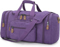Canvas Duffle Bag 50L Expandable Travel Duffel (Purple)