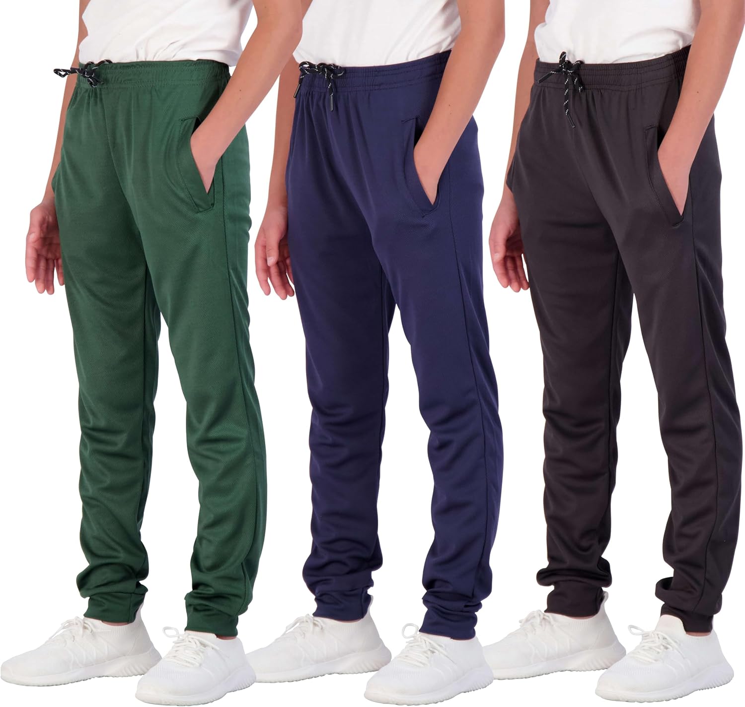 Real Essentials Boy's Mesh Jogger Sweatpants for Active Kids