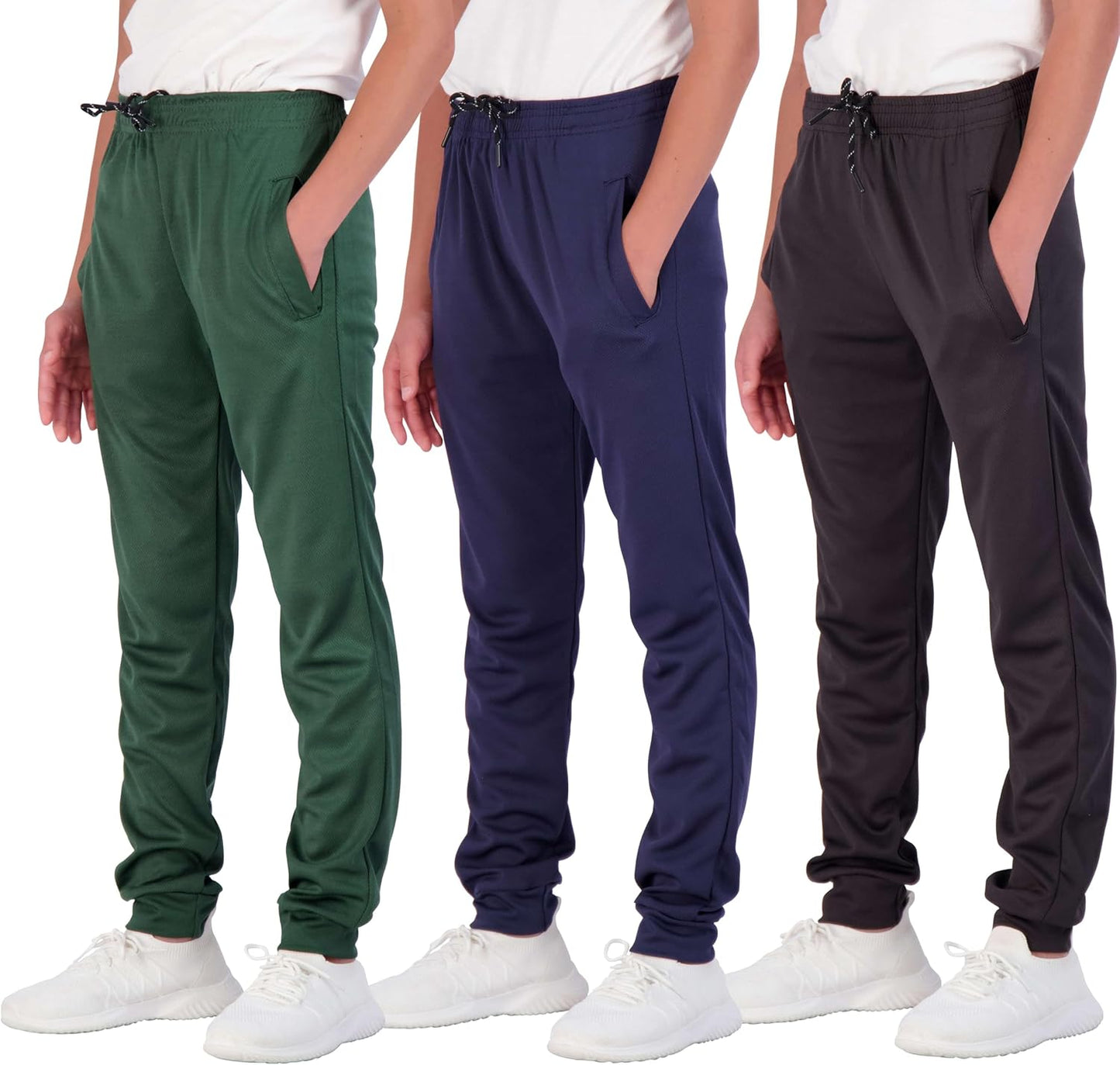 Real Essentials Boy's Mesh Jogger Sweatpants for Active Kids