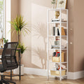 TUTOTAK Bookshelf 6-Tier Narrow Bookcase - Space-Saving Storage